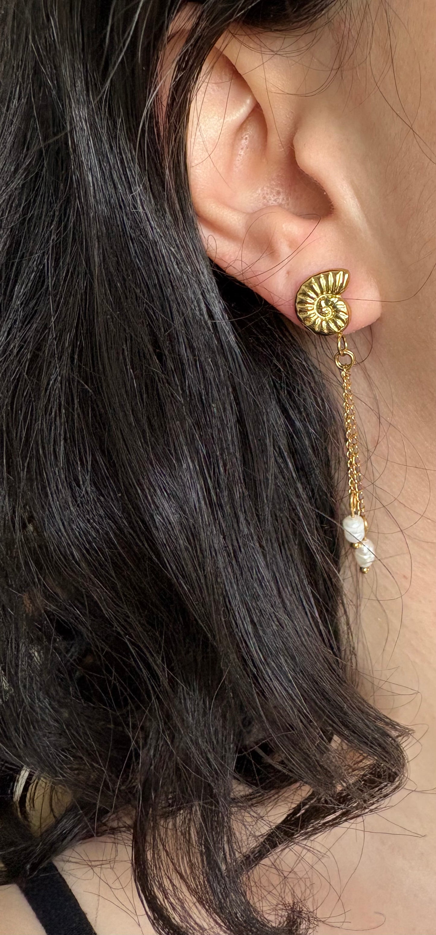 Coralia I Boucles pendantes coquillage