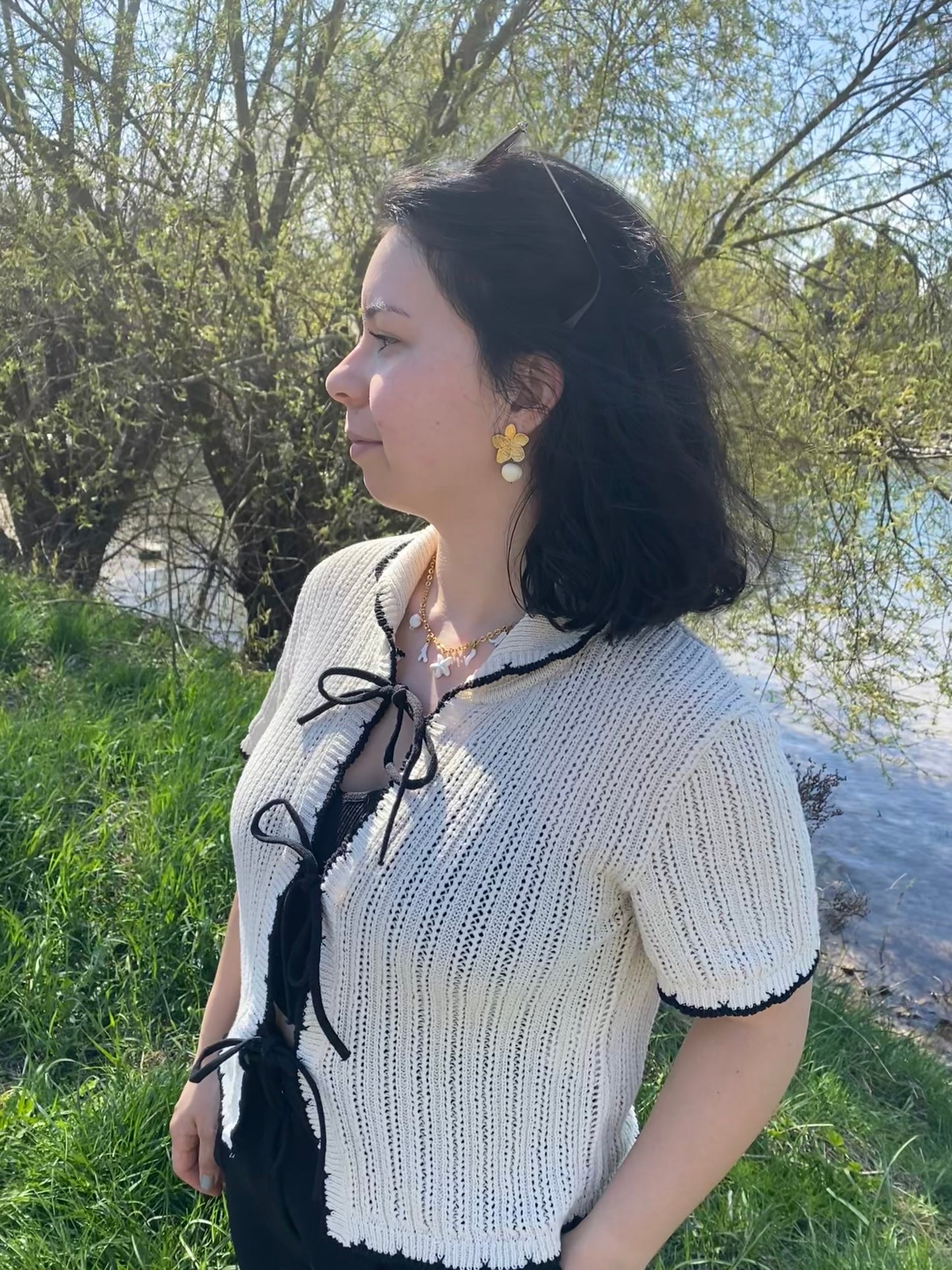 Nelly I Boucles fleurs en acier inoxydable