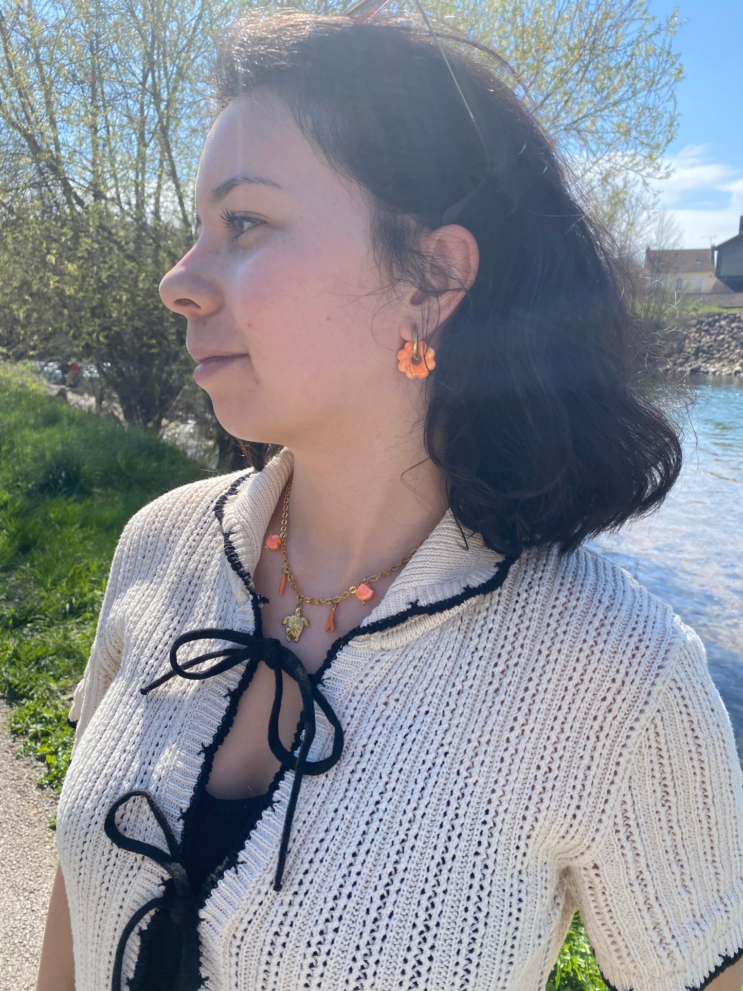 Elena I Fleurs interchangeables irisées/marbrés ( avec ou sans créoles )