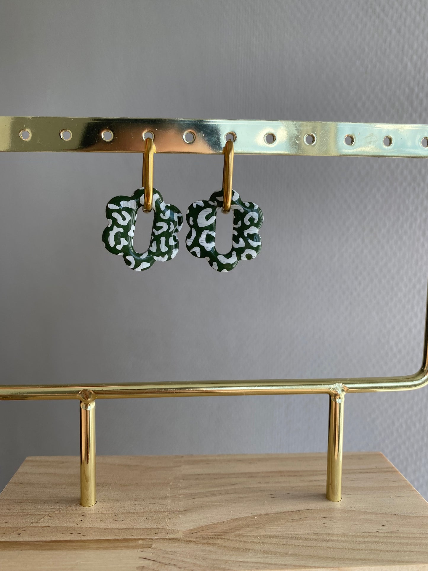 Margaux I Fleurs interchangeables léopard kaki ( sans créoles )