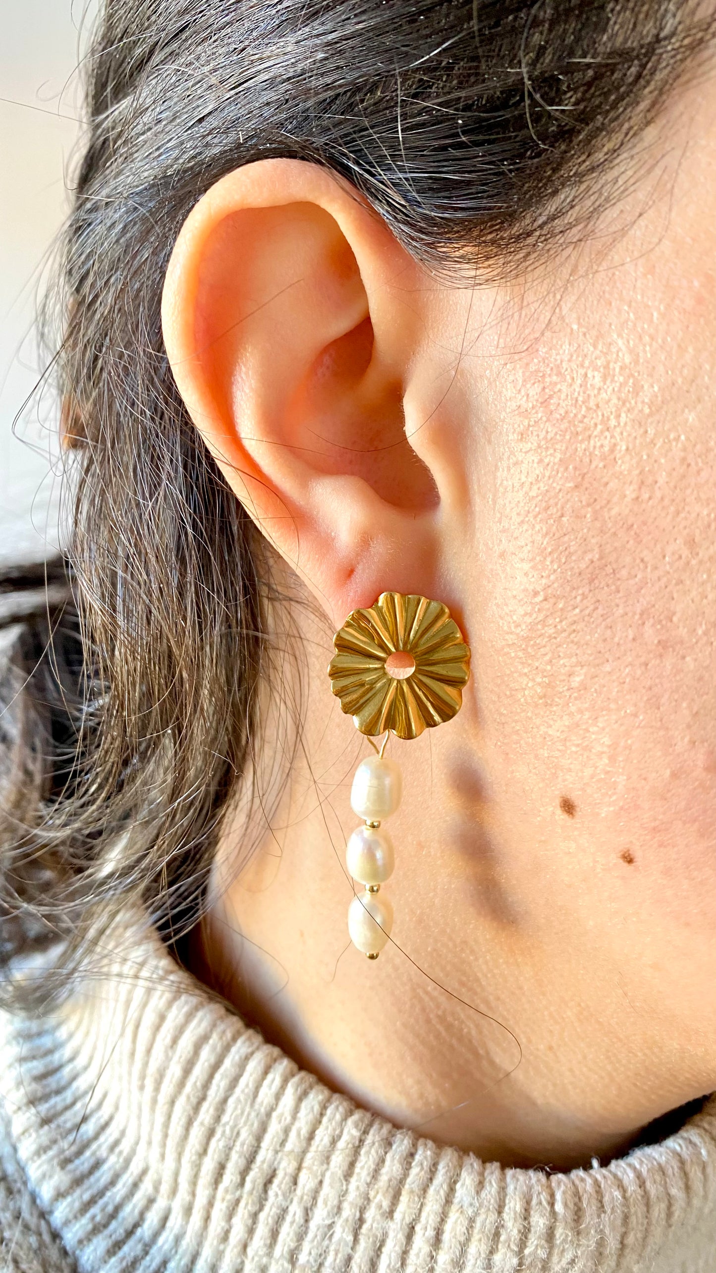 Ariel l boucles d’oreilles perles d’eau douce