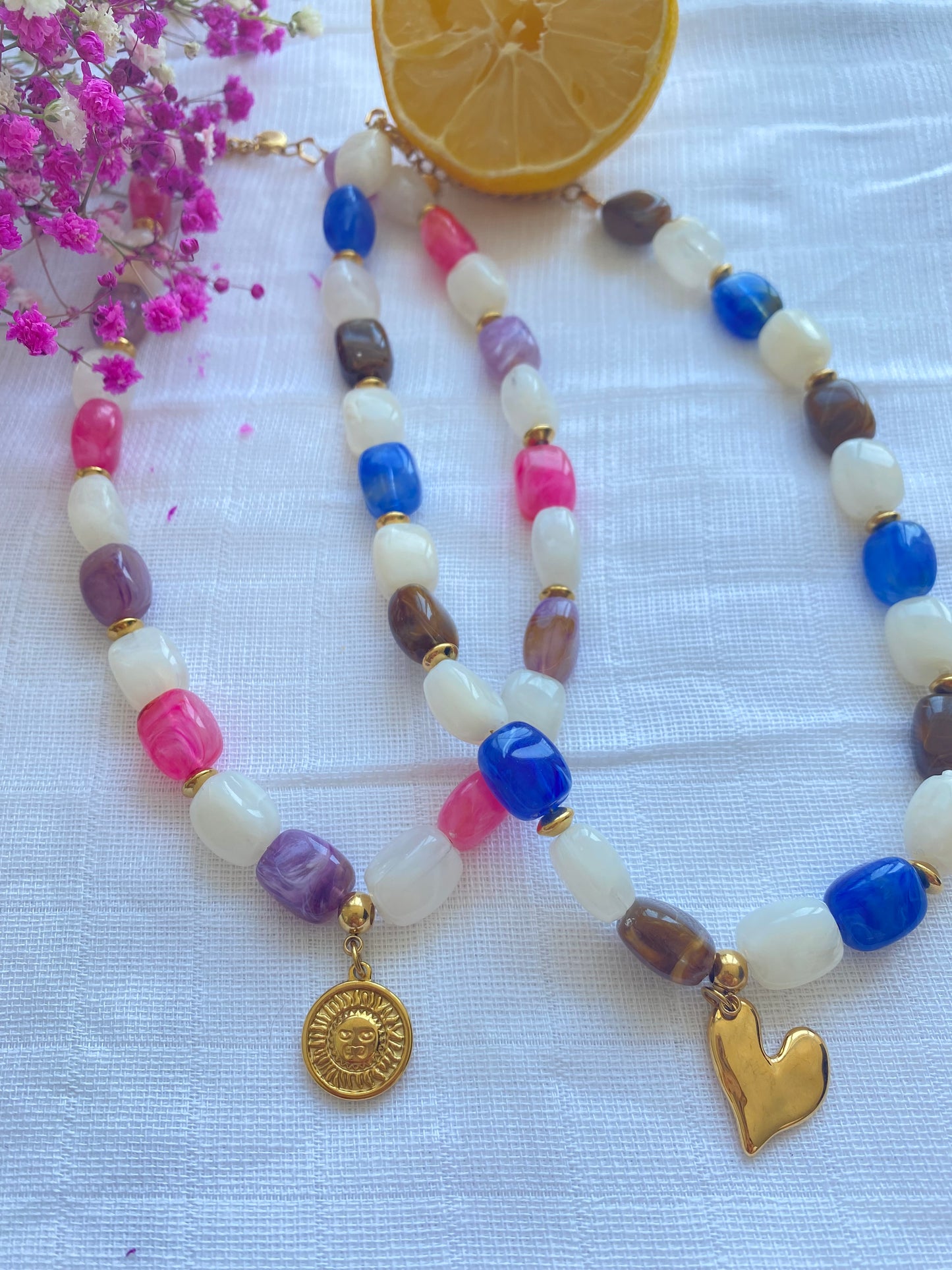 Mélina - collier perles colorées