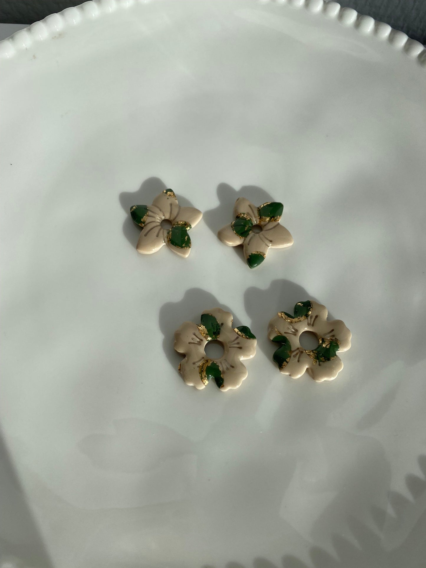 Francesca I Fleurs interchangeable kaki et beige