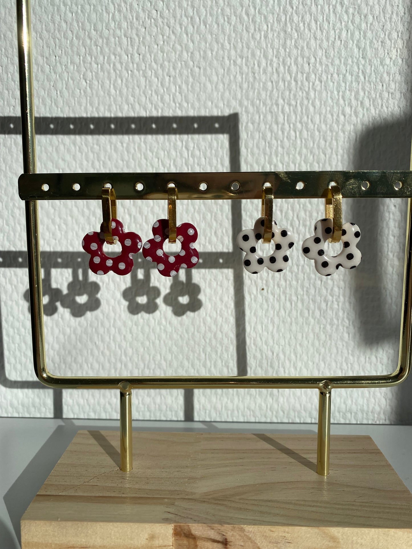 Daphné I Fleurs interchangeable à pois ( sans créoles )