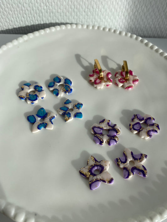 Pénélope I Fleurs interchangeable colorés ( sans créoles )