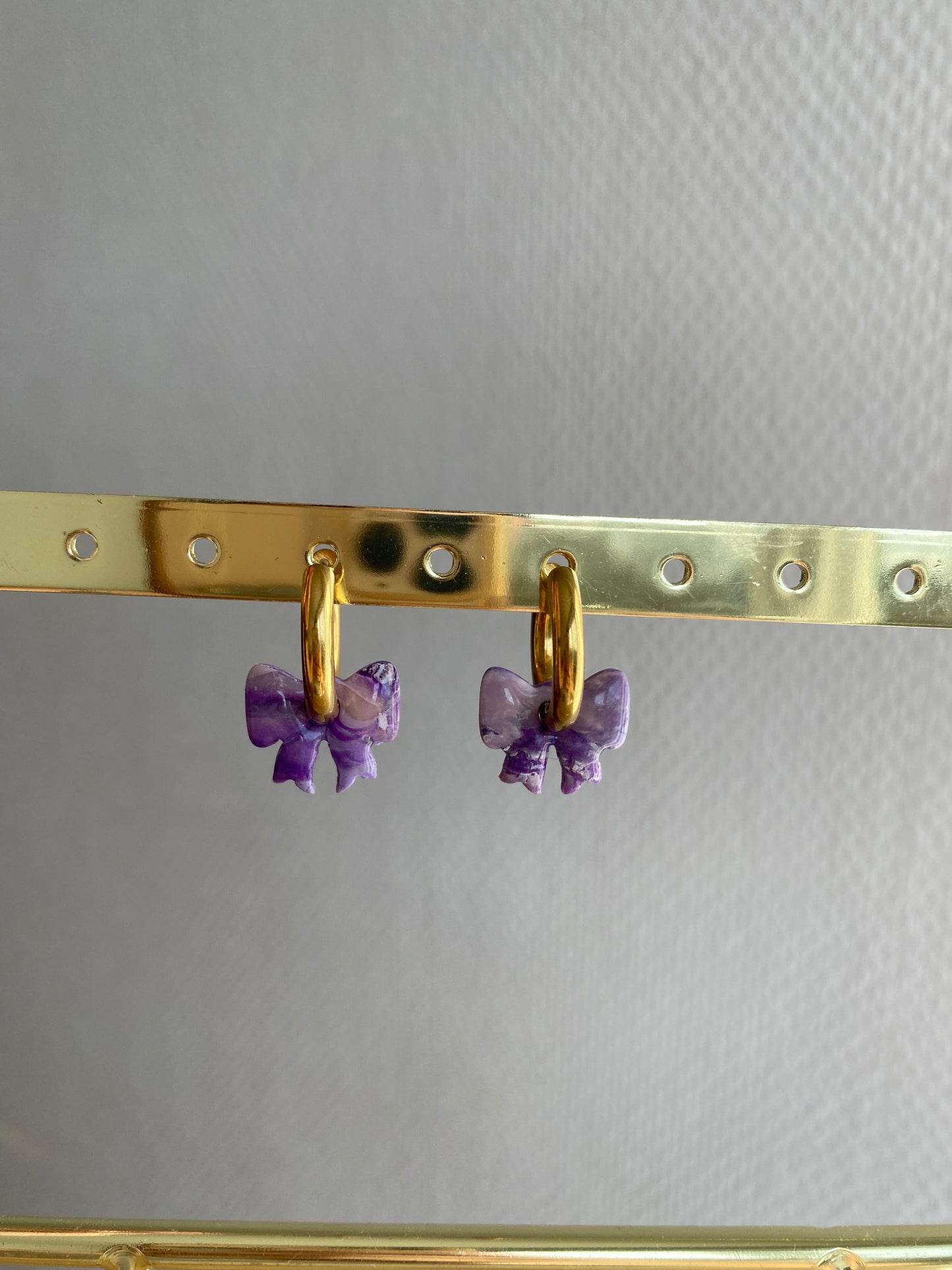 Clémence I Nœud interchangeable violet ( sans créoles )