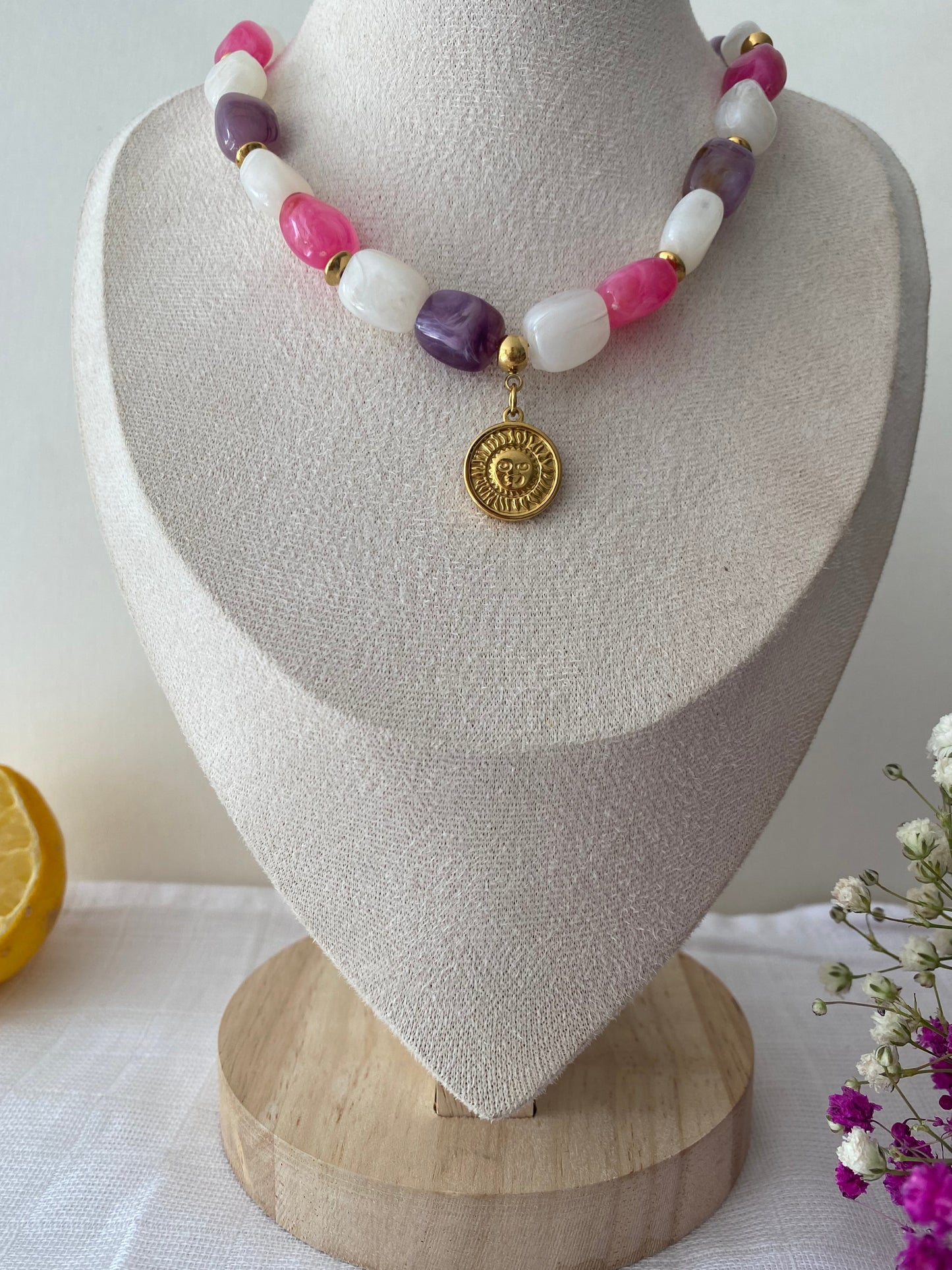 Mélina - collier perles colorées