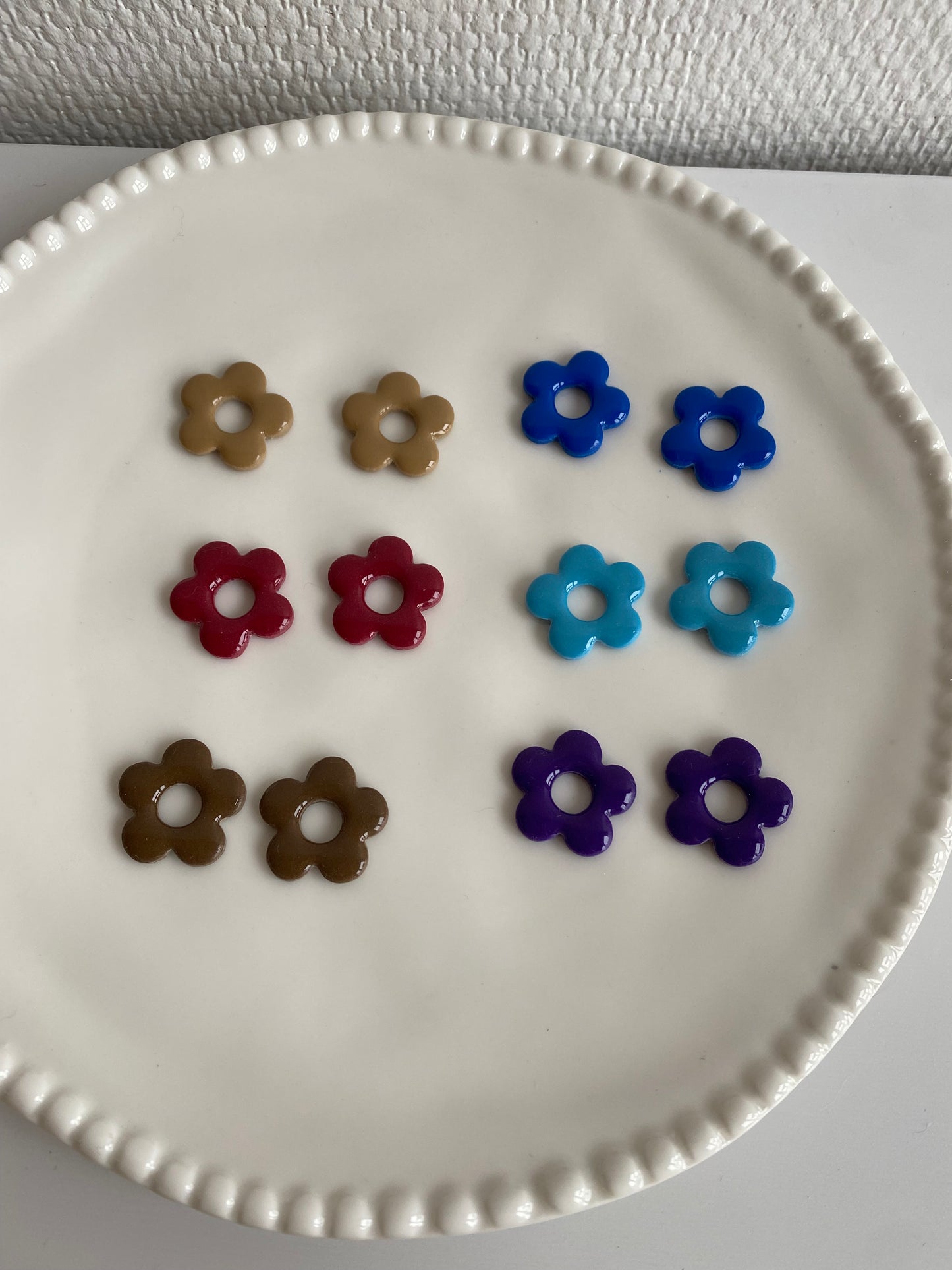 Violette I Breloques fleurs unies ( sans créoles )