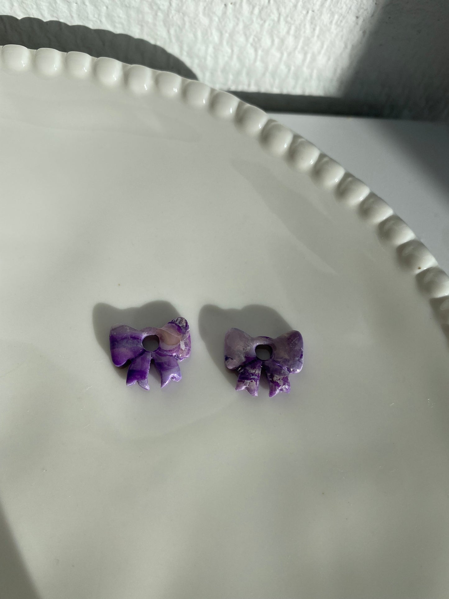 Clémence I Nœud interchangeable violet ( sans créoles )