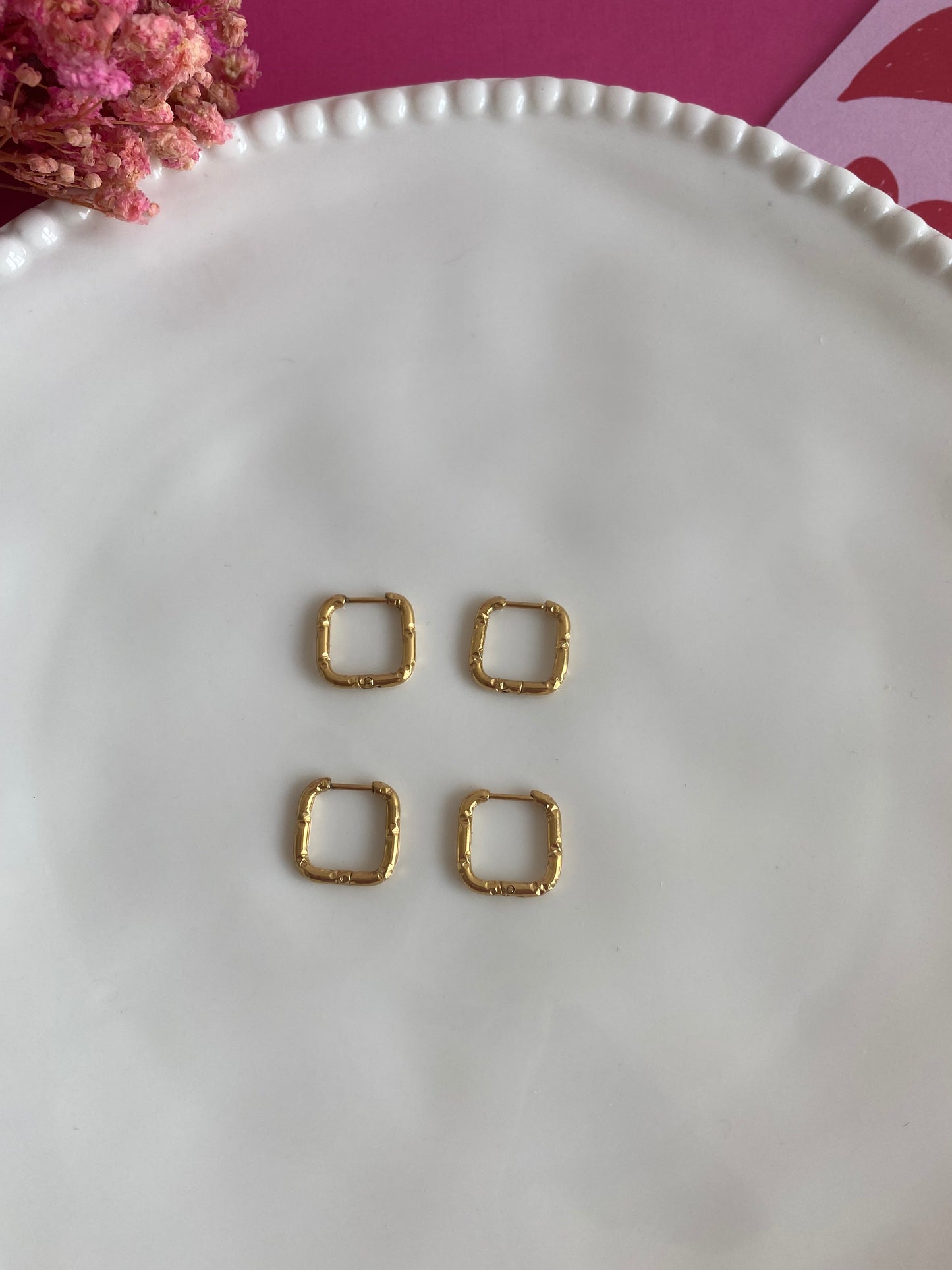 Marie | créoles carrées martelées