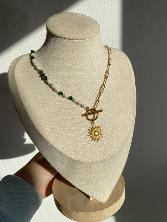 Laurie I collier perles et acier inoxydable