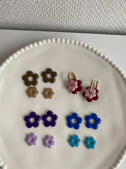 Duo Violettes I Breloques fleurs unies ( sans créoles )