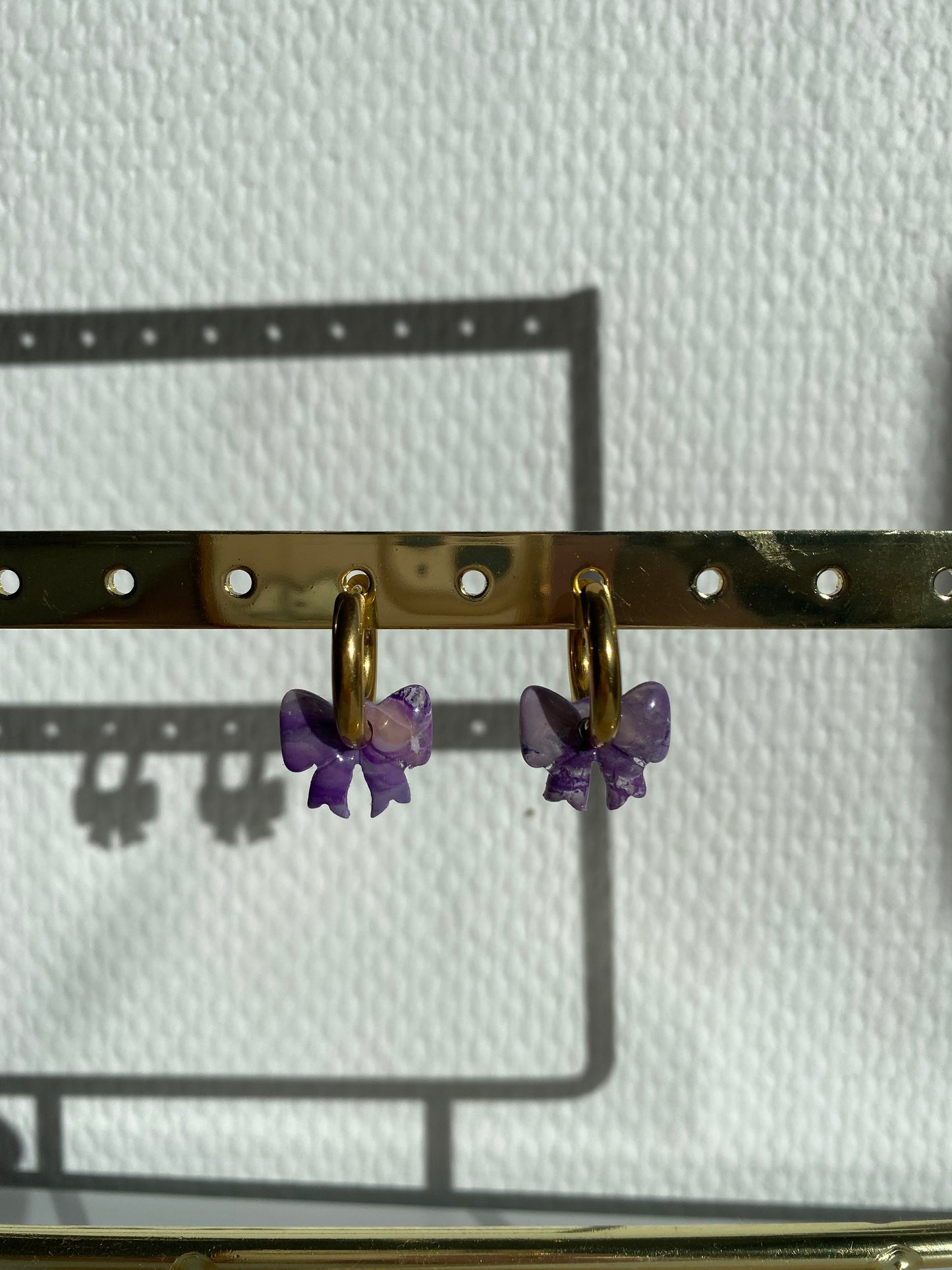 Clémence I Nœud interchangeable violet ( sans créoles )