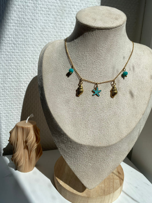 Shaheena I Collier multi-charms bleu
