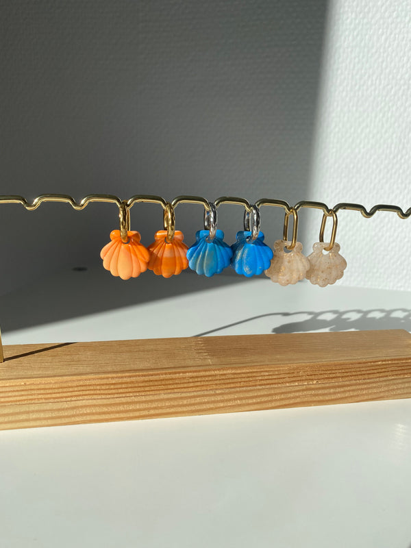 Chloé I Breloques coquillages interchangeable irisé/marbré ( sans créoles)