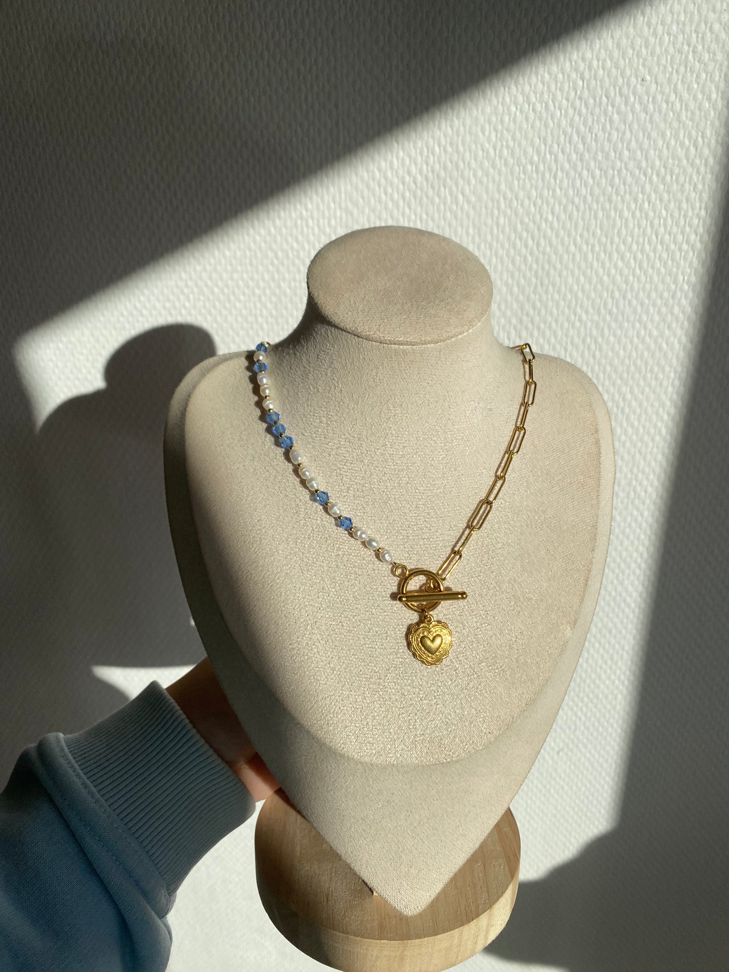 Elodie I collier perles et acier inoxydable