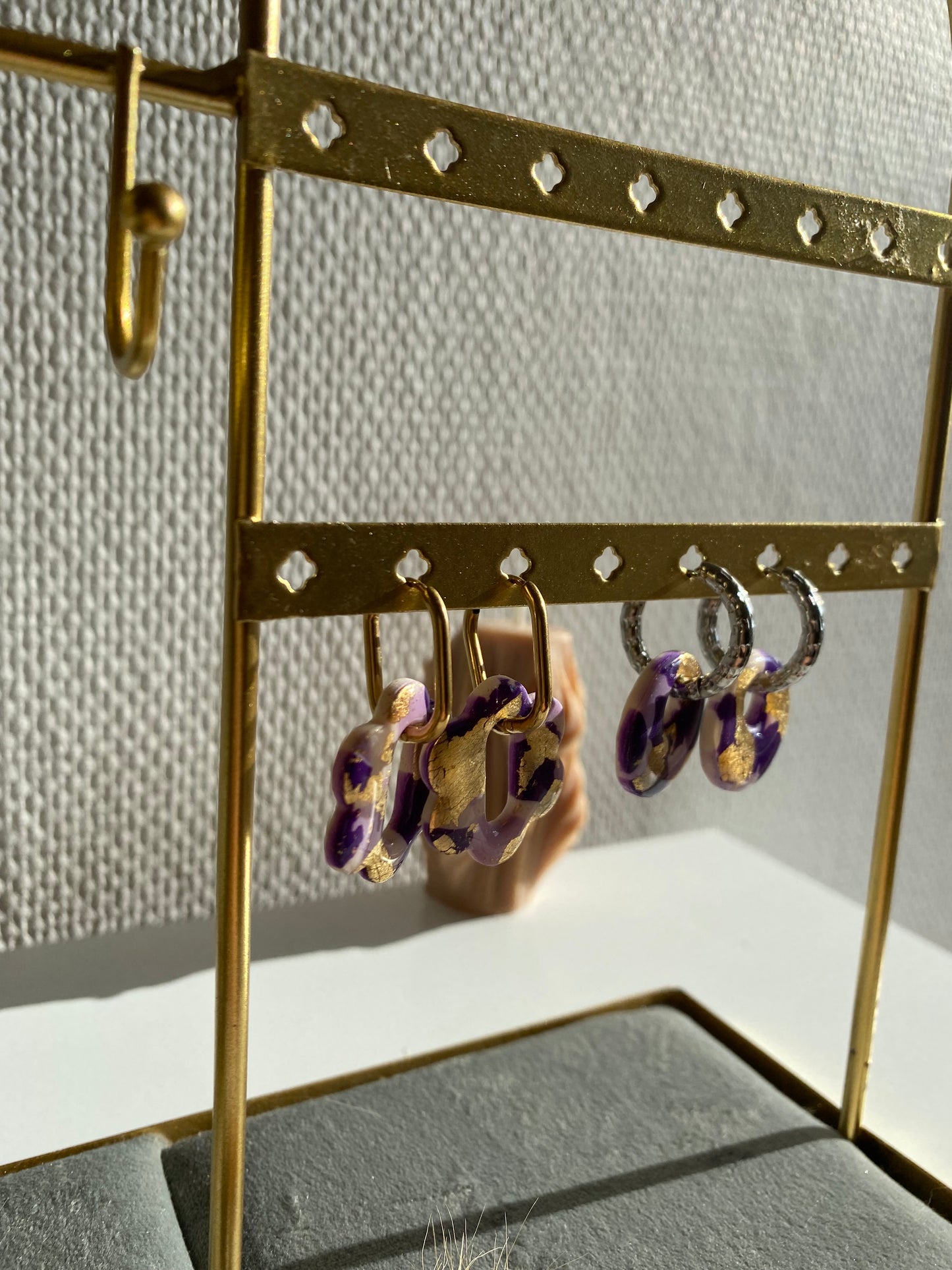 Loubna | breloques interchangeables piéces unique ( vendues par paires sans créoles )