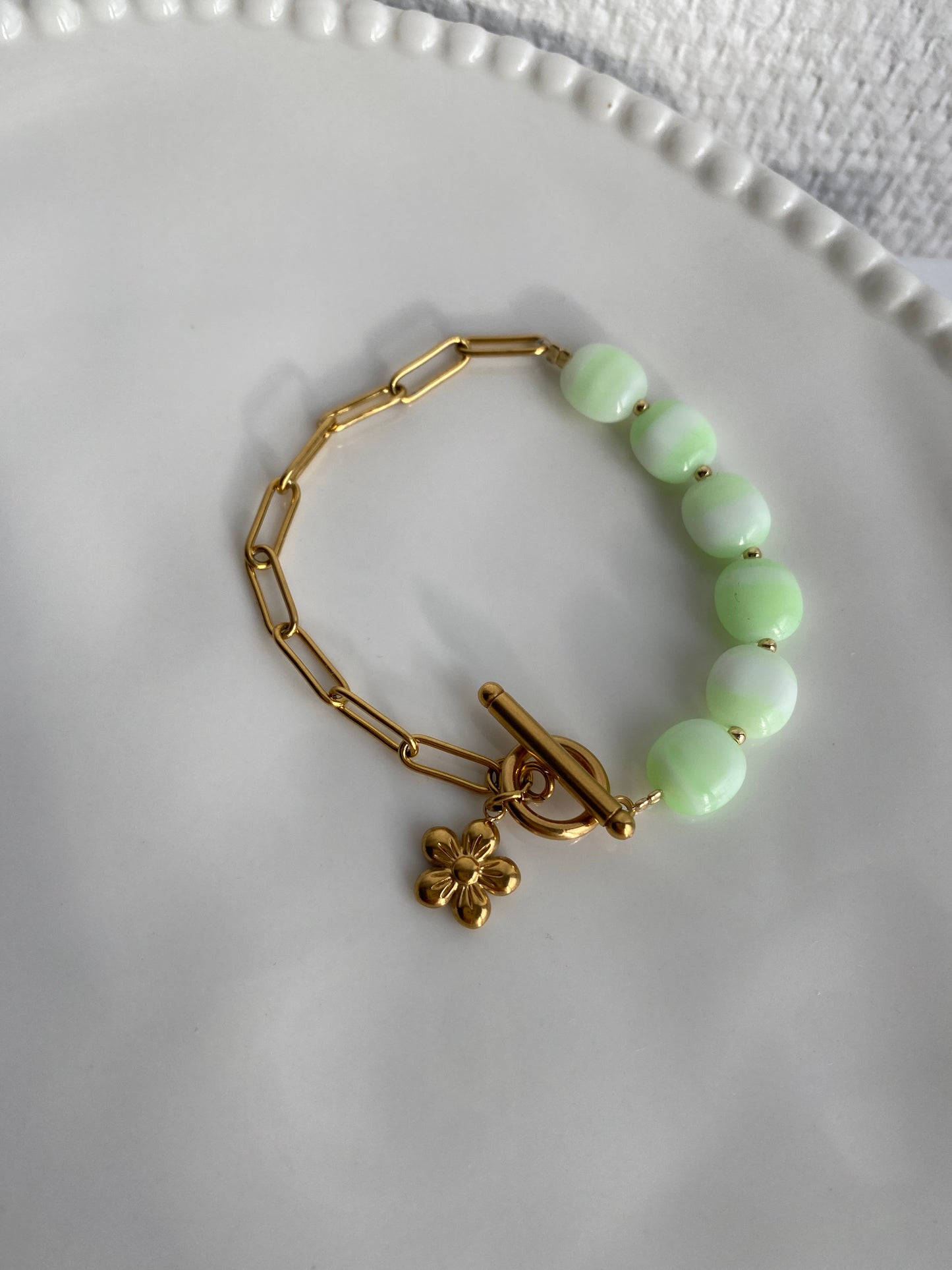 Juliette I Bracelet perles verte