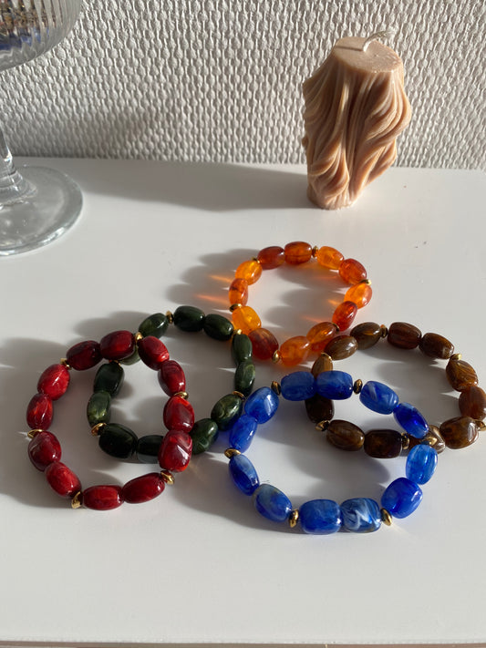 Garance I Bracelet perles acrylique ( 8 coloris )
