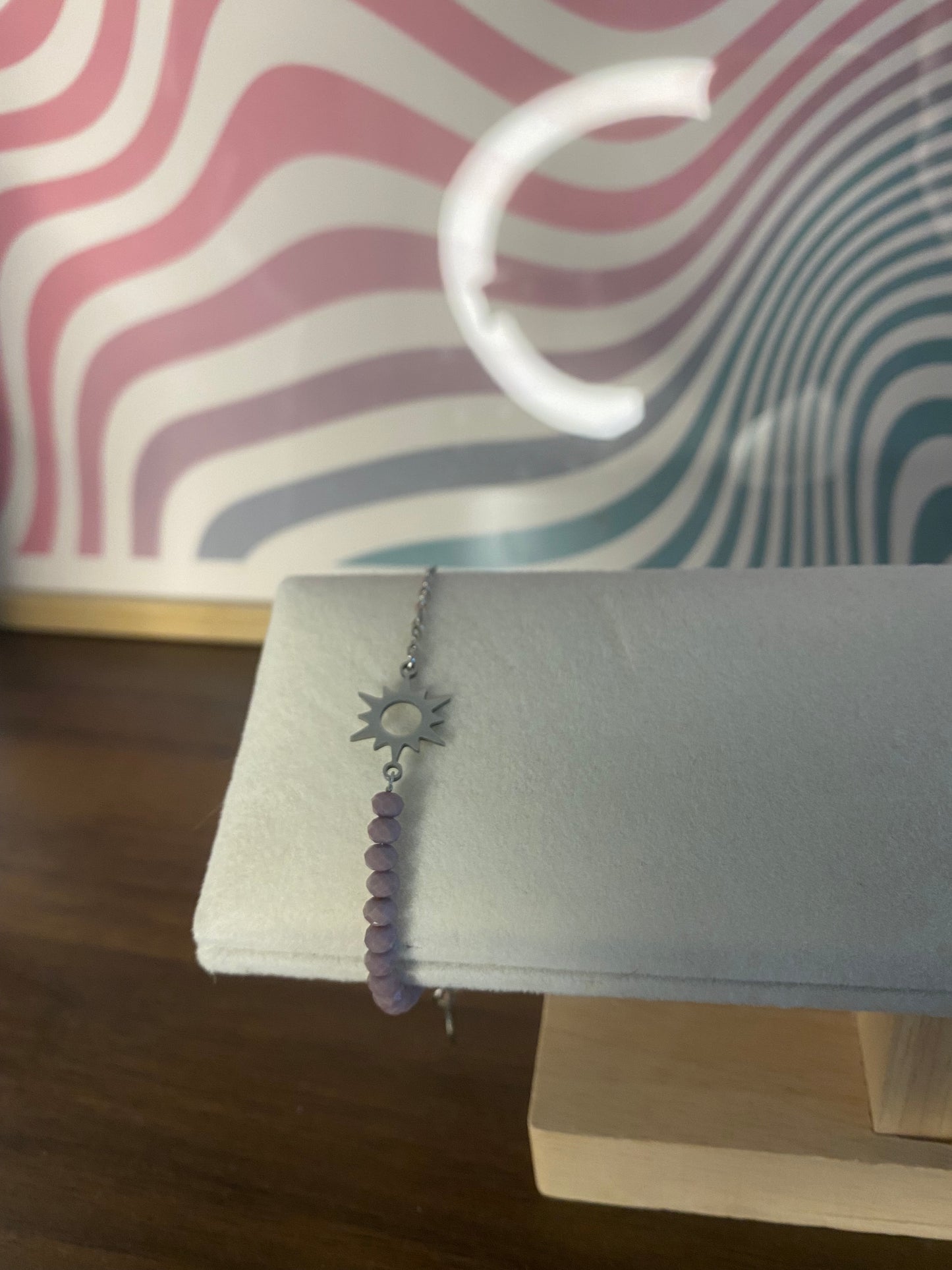 Bracelet argenté et violet