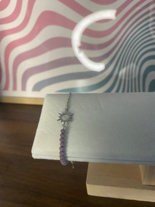 Bracelet argenté et violet