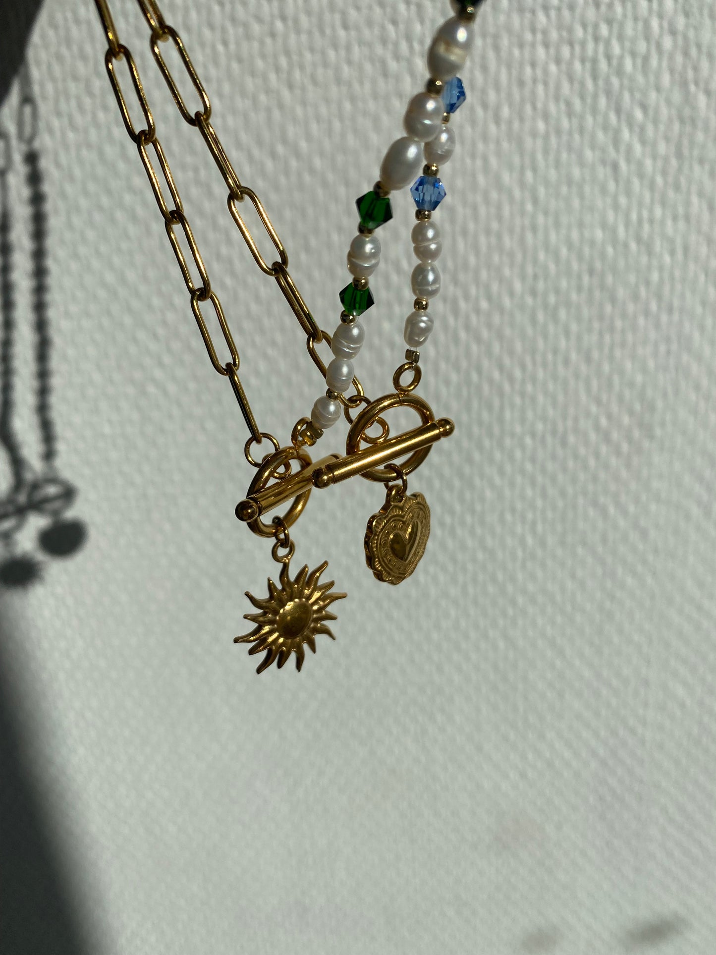 Elodie I collier perles et acier inoxydable