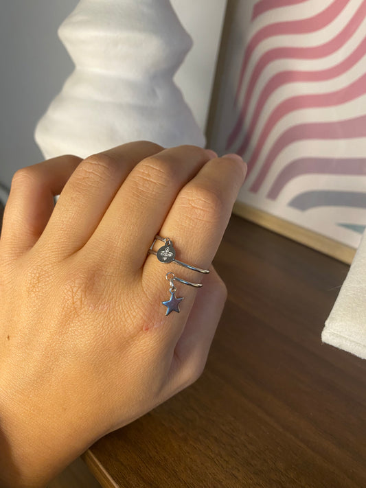 Bague double breloques