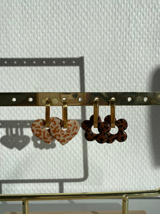 Edith I Breloques léopard interchangeables ( sans créoles )