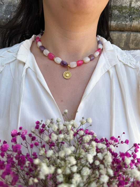 Mélina - collier perles colorées