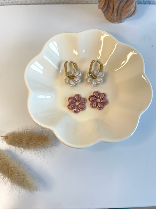 Valery I fleurs interchangeables nacrées ( sans créoles )