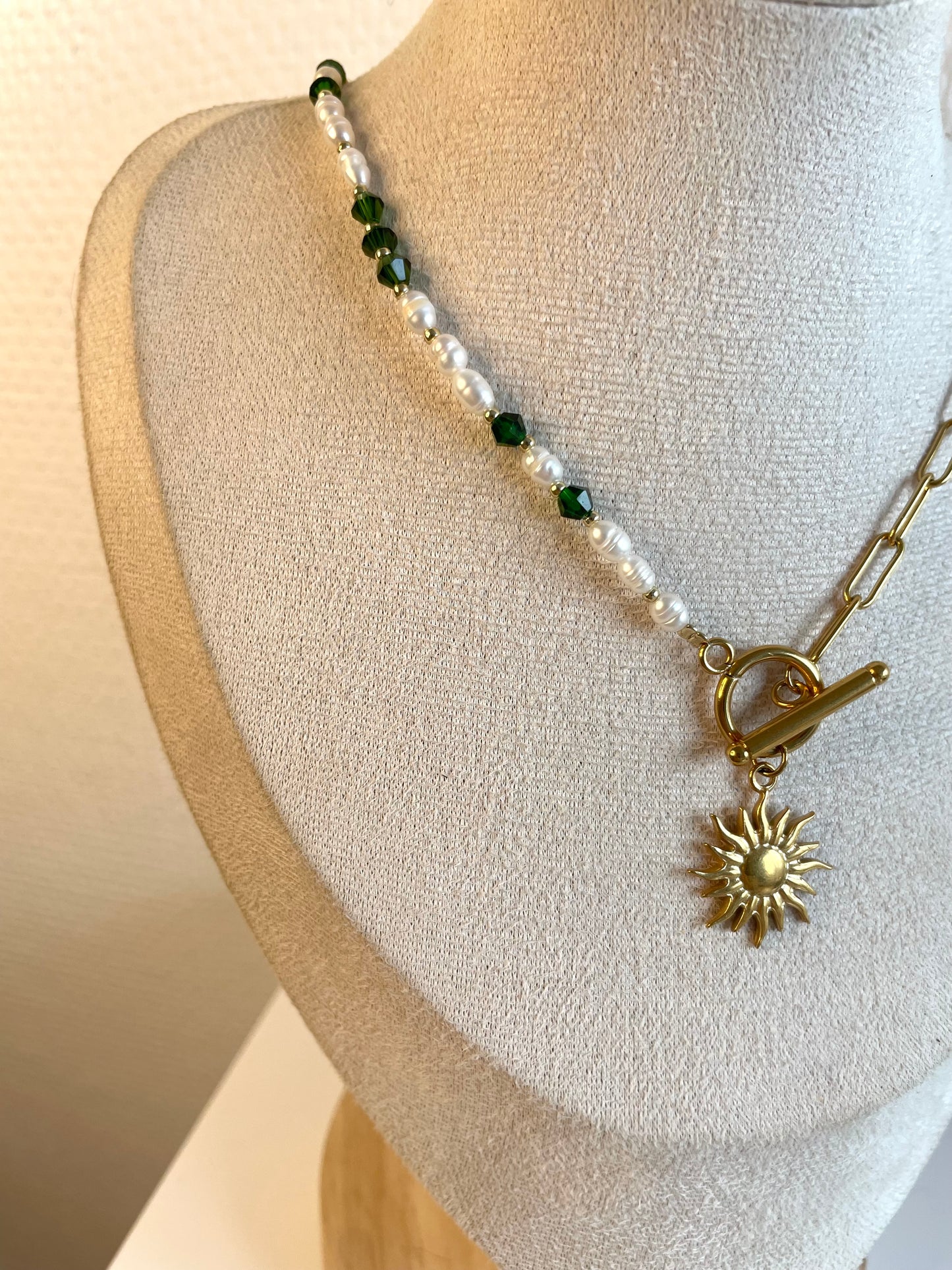 Laurie I collier perles et acier inoxydable