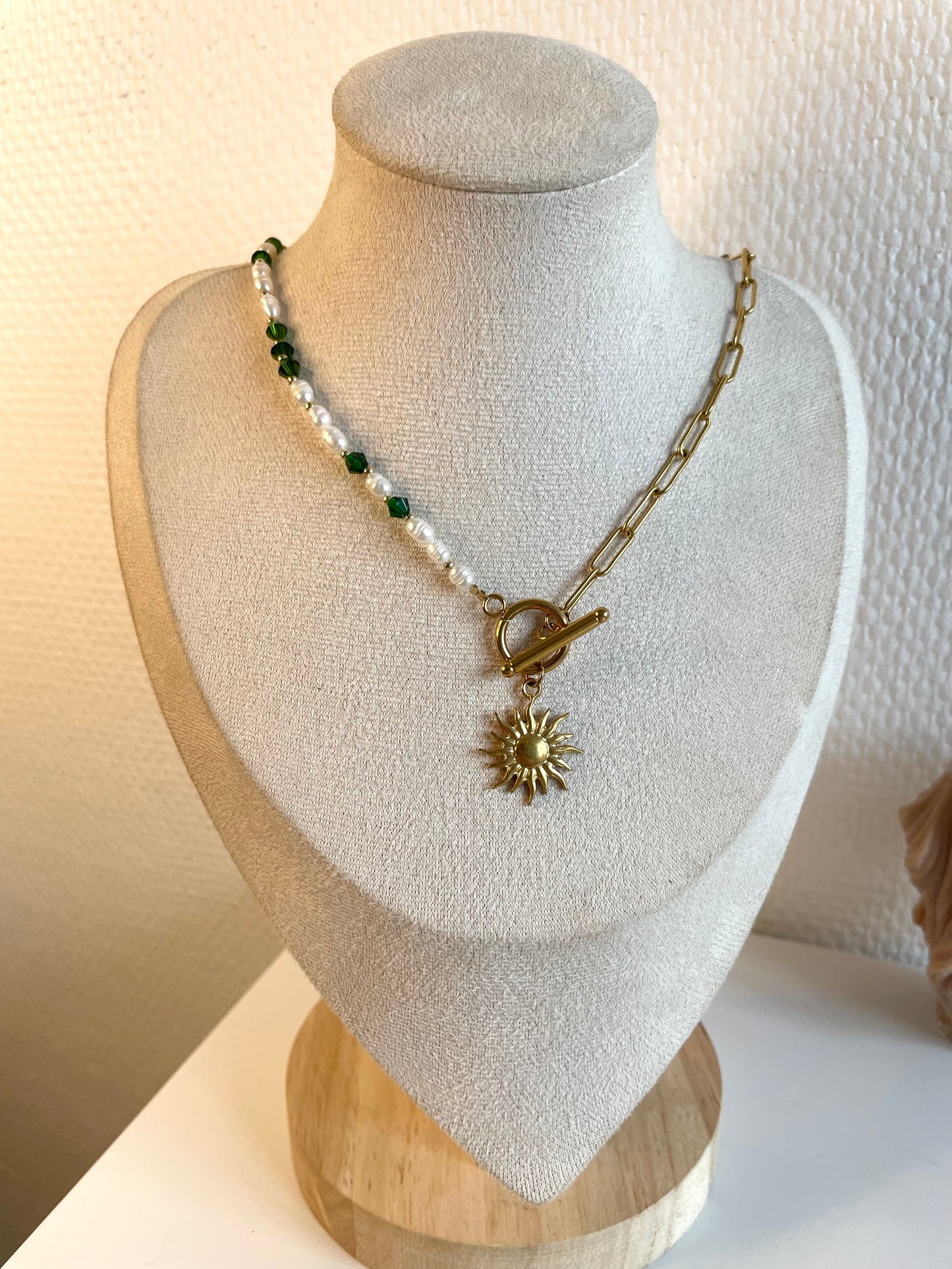 Laurie I collier perles et acier inoxydable