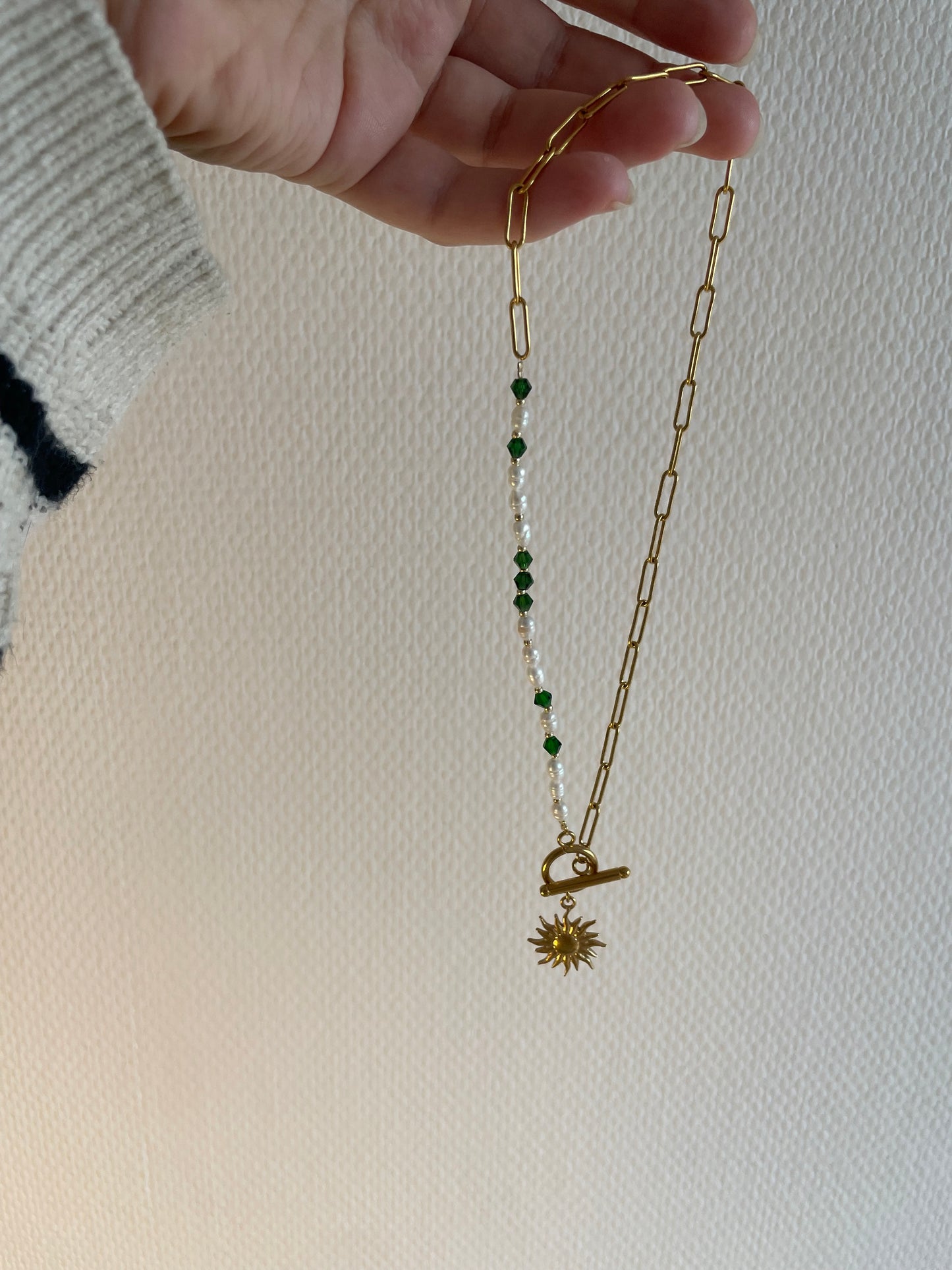 Laurie I collier perles et acier inoxydable