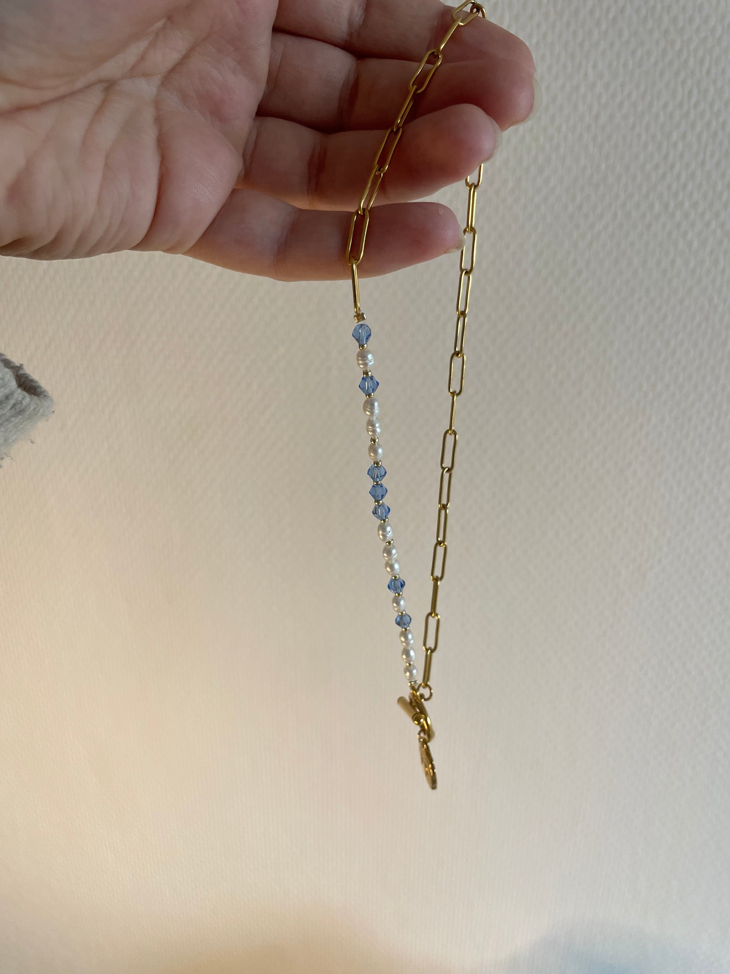 Elodie I collier perles et acier inoxydable