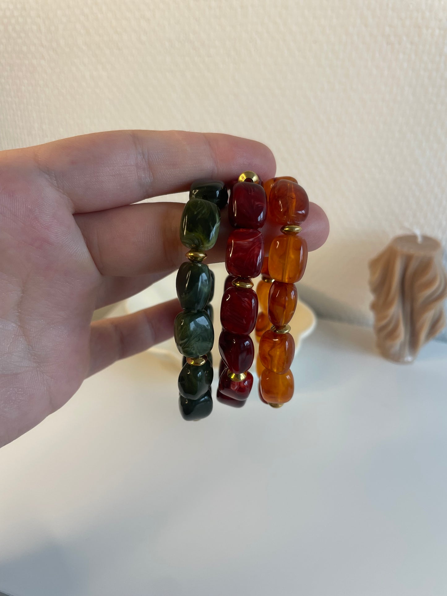 Garance I Bracelet perles acrylique ( 8 coloris )