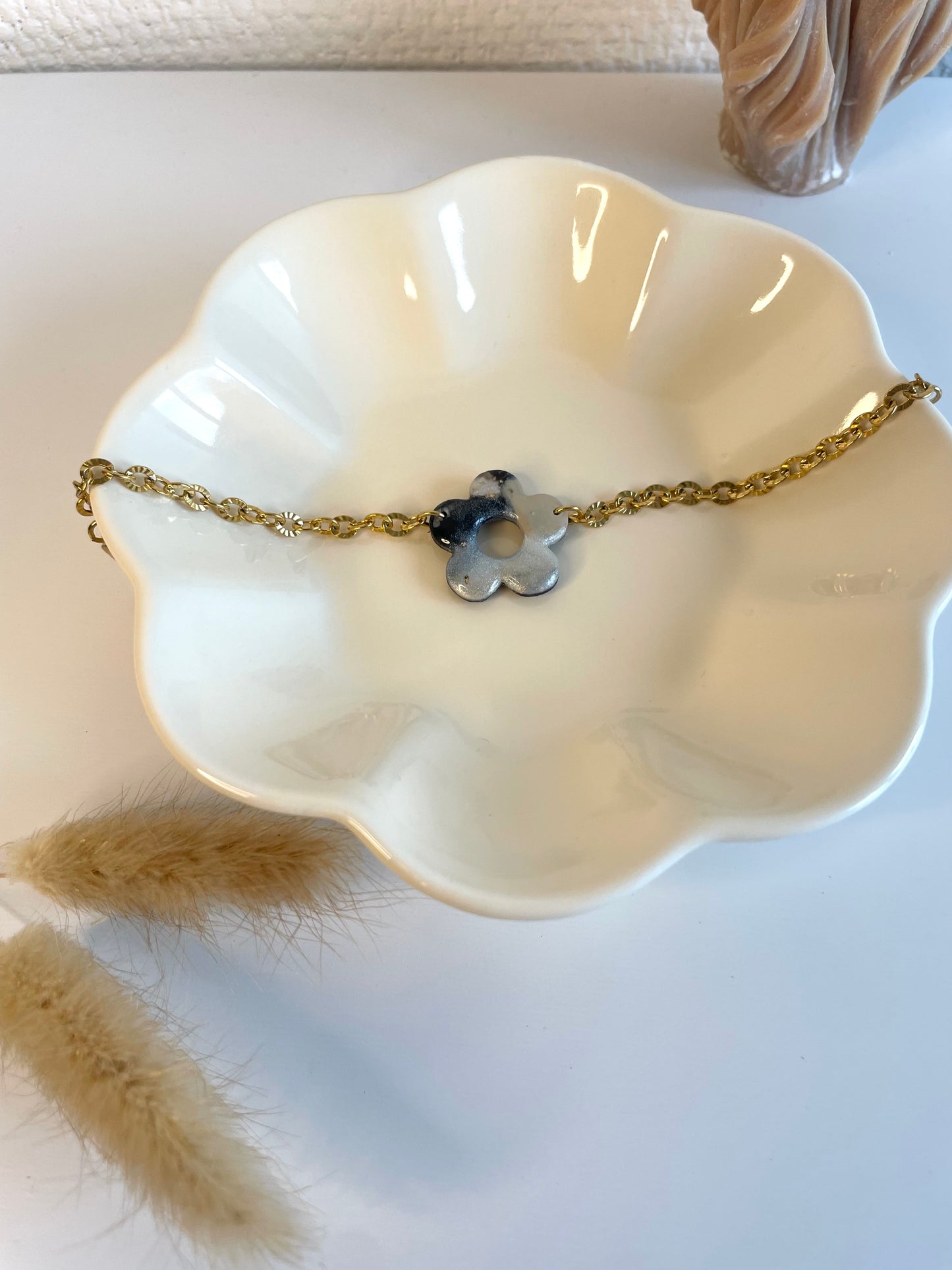 Claudine I Bracelet fleur pate polymère