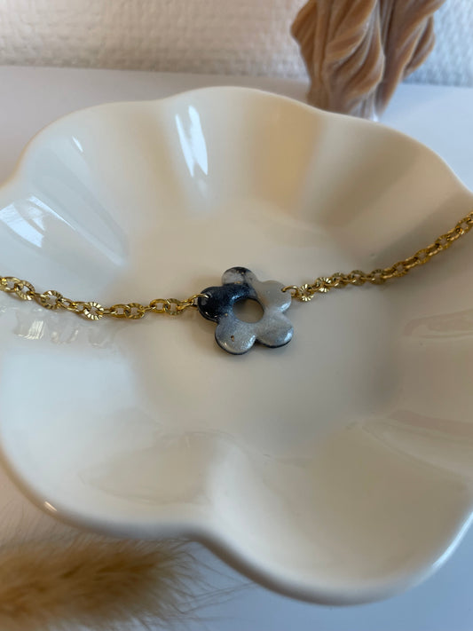 Claudine I Bracelet fleur pate polymère