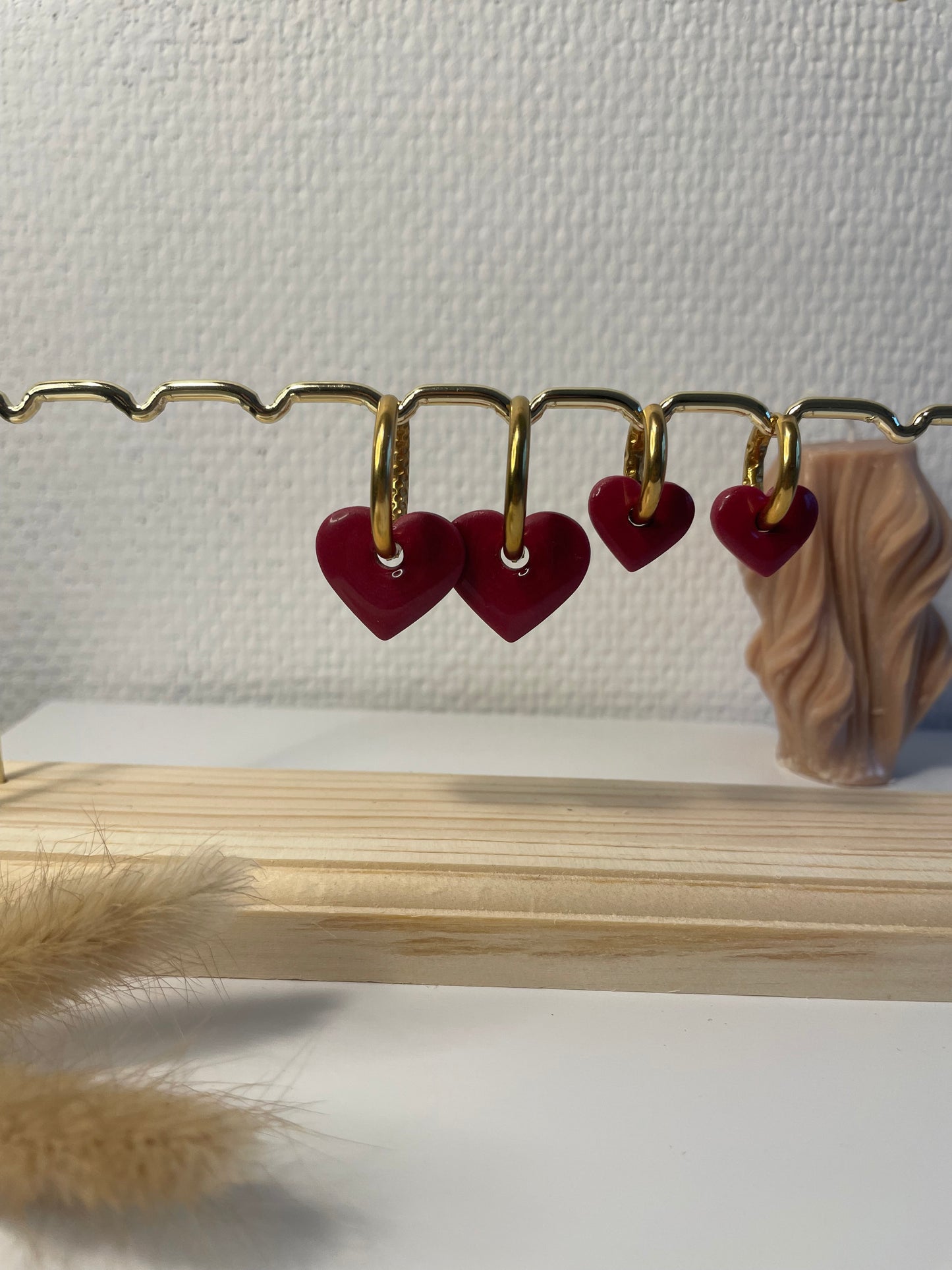 Duo de boucles d'oreilles coeurs interchangeables