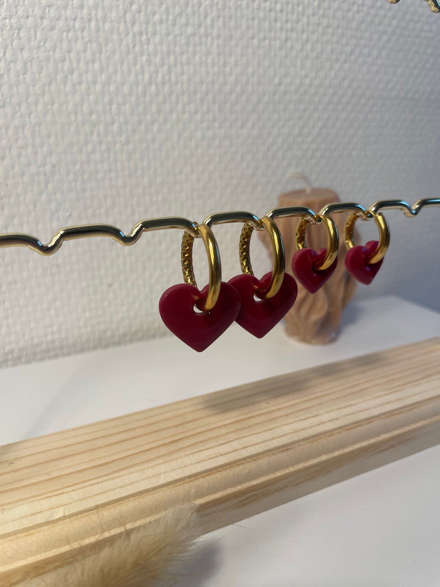 Duo de boucles d'oreilles coeurs interchangeables