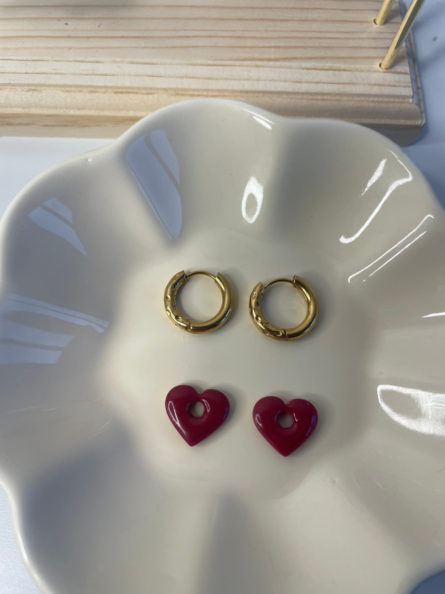 Duo de boucles d'oreilles coeurs interchangeables