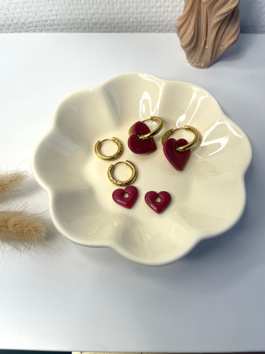 Duo de boucles d'oreilles coeurs interchangeables